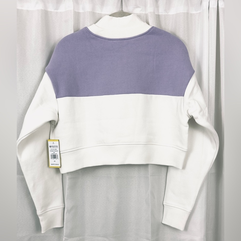 ELEVEN - Venus Williams Collegiate Crop Tennis Sweatshirt Liquid Lilac  XS.  NWT - Picture 9 of 12